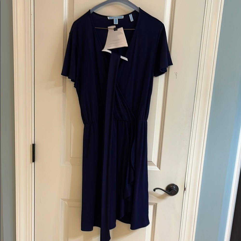 Draper James Elegant Navy Blue faux Wrap Dress